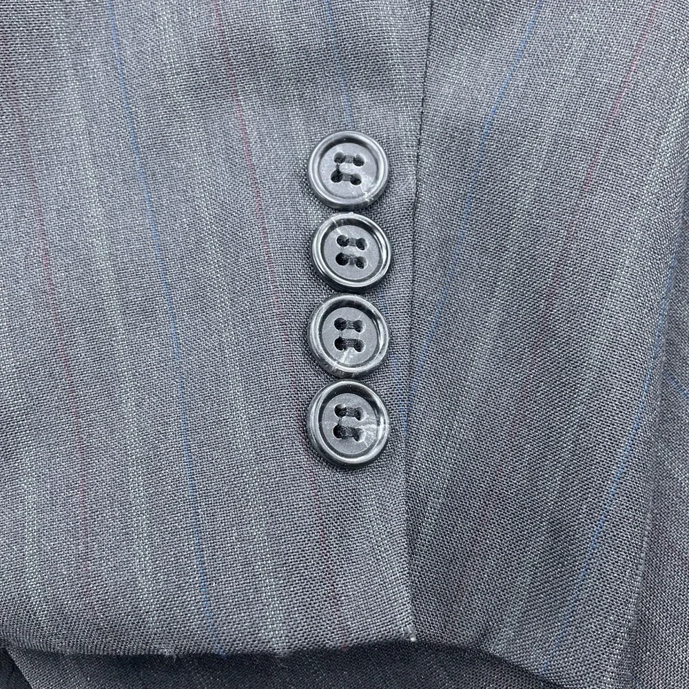 Hart Schaffner & Marx Blazer Men 40 Short Gray Multi Pinstripe Wool USA VTG